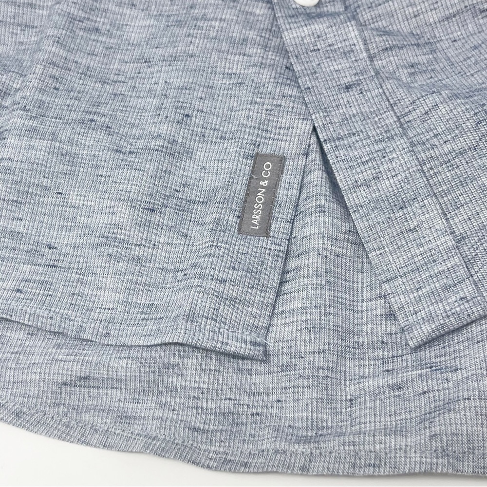 LARSSON & CO SPIRIT OF SCANDINAVIA Men’s Blue Short Sleeve Button Up Shirt M - Picture 8 of 10